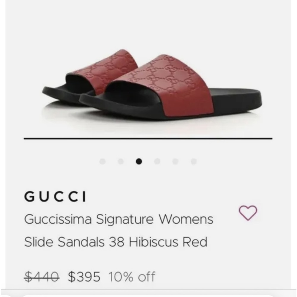 Gucci Signature Women’s Slide Sandals in size 7 US or 38 Euro in Hibiscus Red